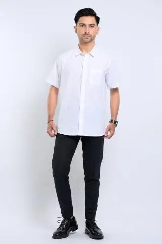 Hassenda Kemeja Pria Pendek Jesse Snow White