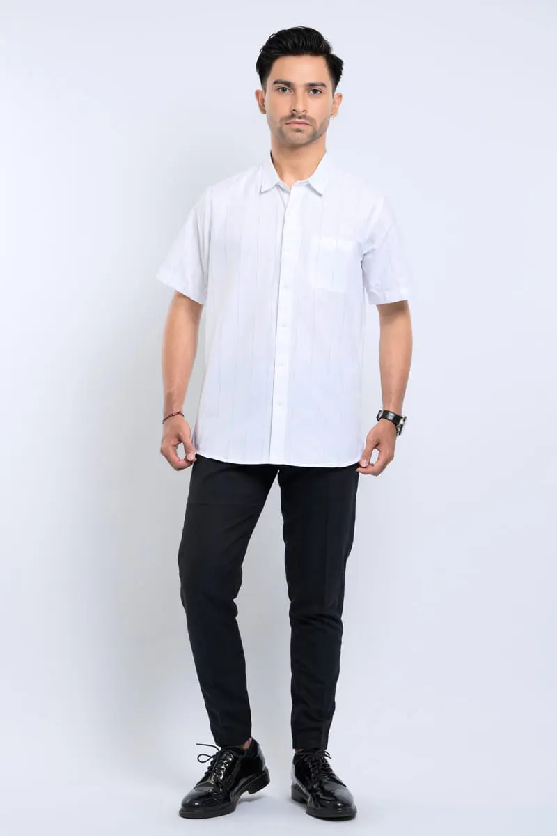 Hassenda Kemeja Pria Pendek Jesse Snow White