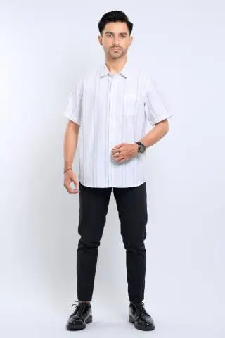 Hassenda Kemeja Pria Pendek Jesse Off-White