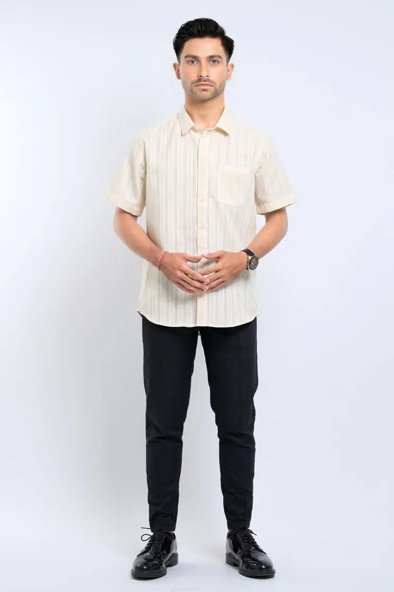 Hassenda Kemeja Pria Pendek Jesse Biscuit