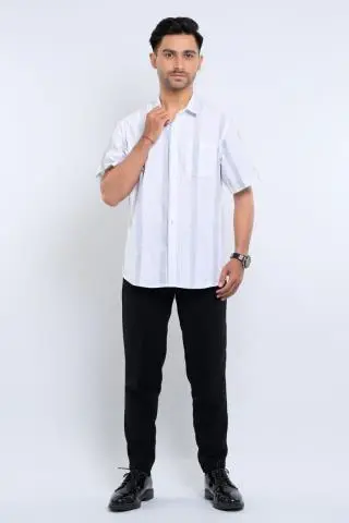 Hassenda Kemeja Pria Pendek Edison Powder