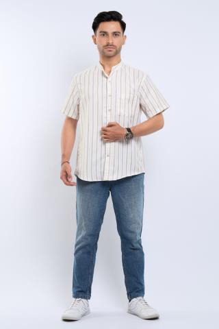 Hassenda Baju Koko Pria Pendek Adzra Cream