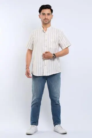 Hassenda Baju Koko Pria Pendek Adzra Cream