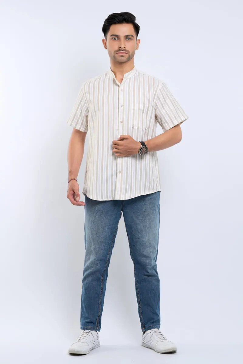 Hassenda Baju Koko Pria Pendek Adzra Cream