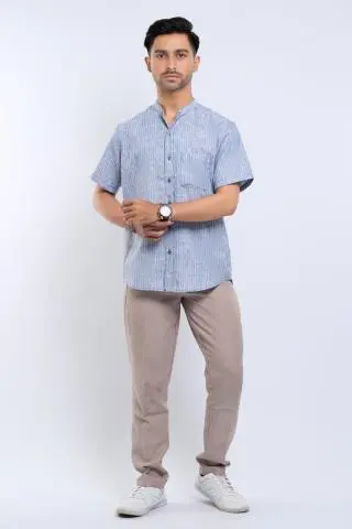 Hassenda Baju Koko Pria Pendek Adzra Baby Blue
