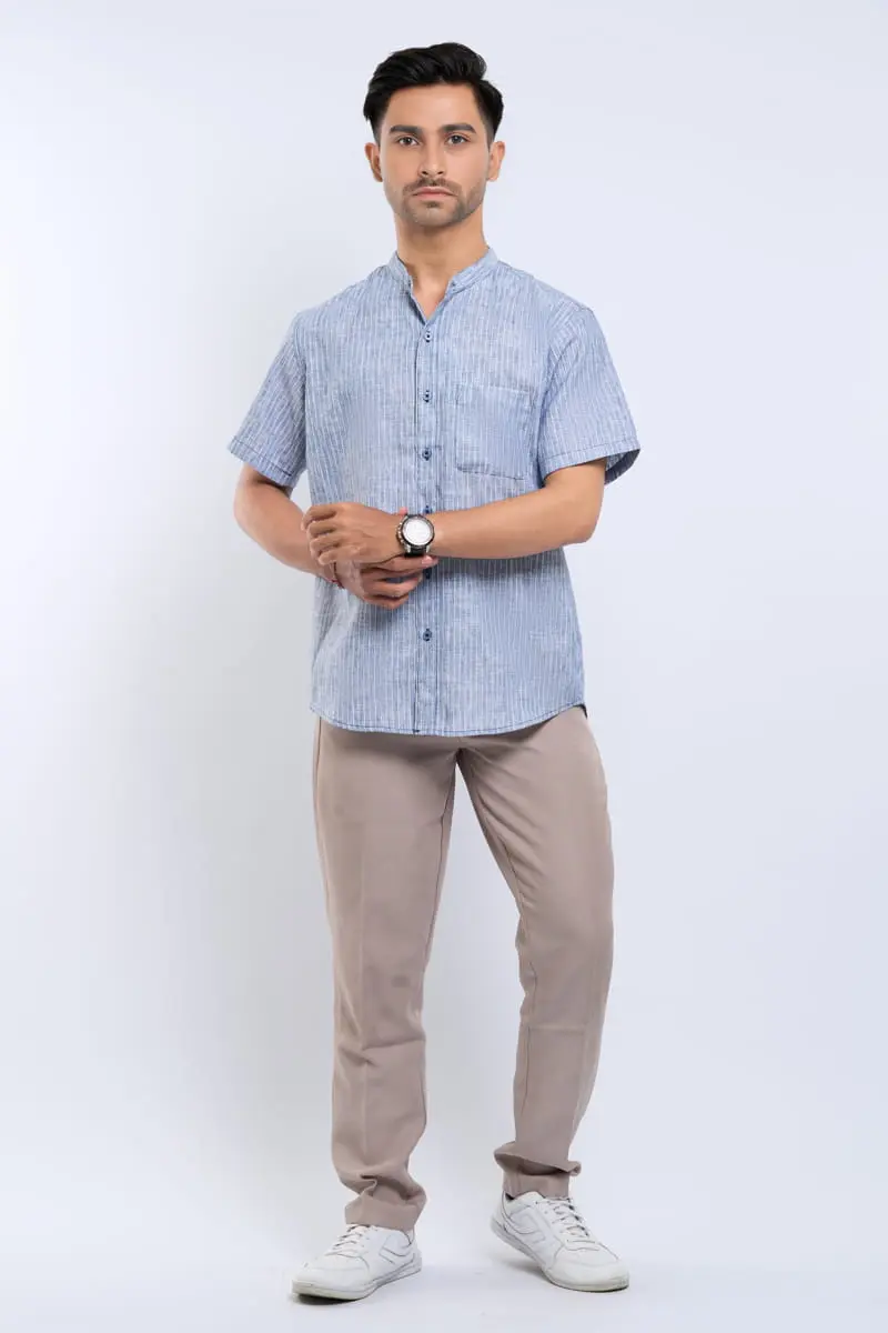 Hassenda Baju Koko Pria Pendek Adzra Baby Blue