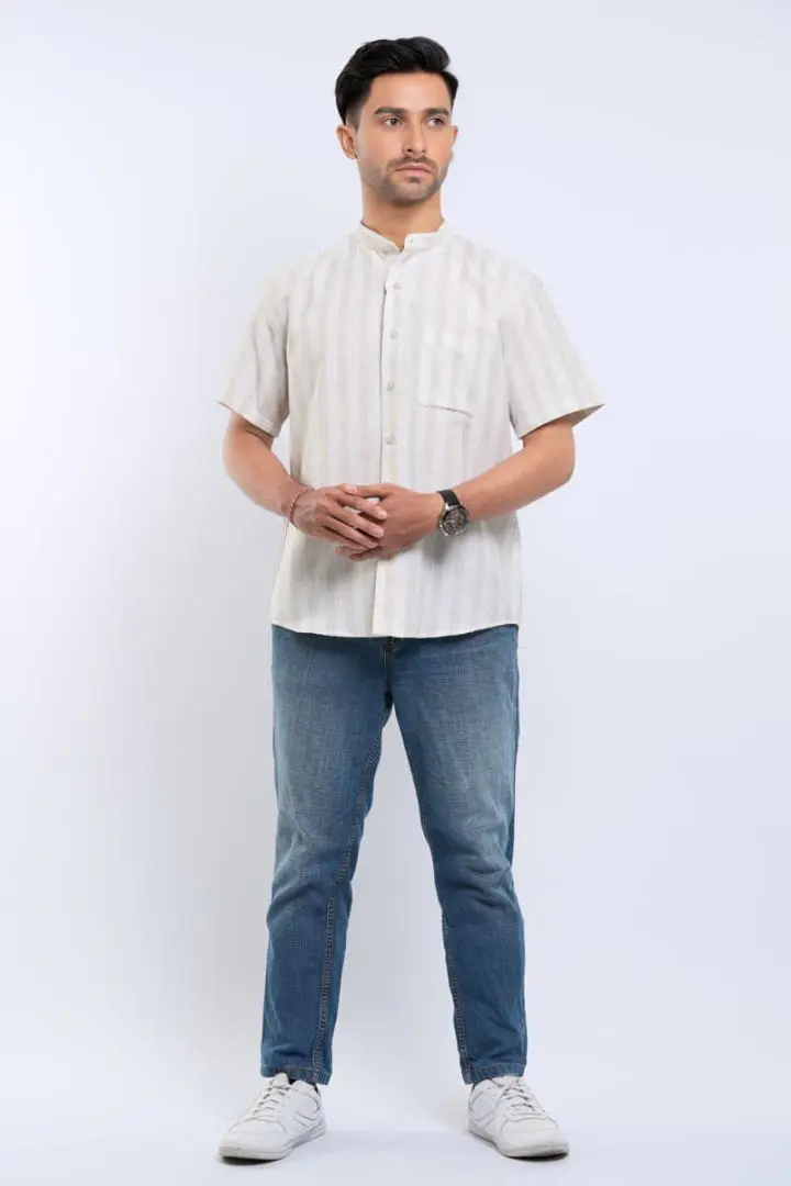 Hassenda Baju Koko Pria Pendek Adzra Ivory