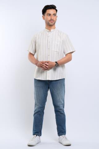 Hassenda Baju Koko Pria Pendek Adzra Ivory