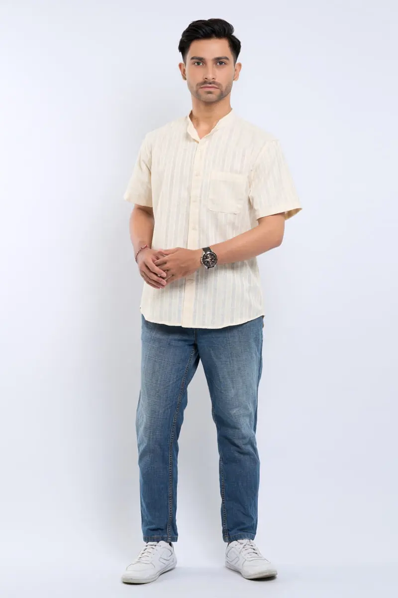 Hassenda Baju Koko Pria Pendek Baryal Cream