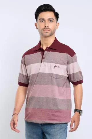 Hassenda Kaos Polo Pria Salur Big Size Lukes Burgundy