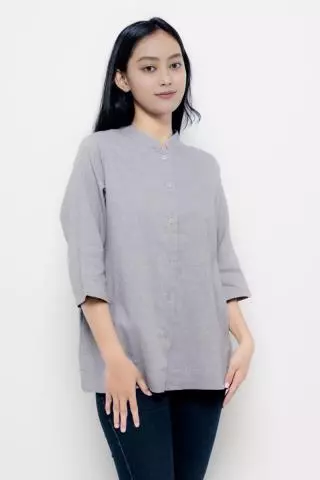 Puricia Blouse Kemeja Wanita Diantey Dark Grey