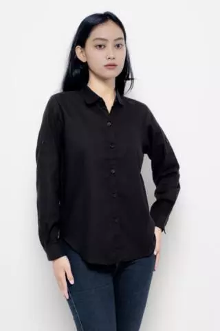 Puricia Blouse Wanita Polos Tiffany Black