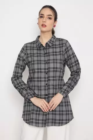 Puricia Blouse Wanita Motif Freya Gray Night