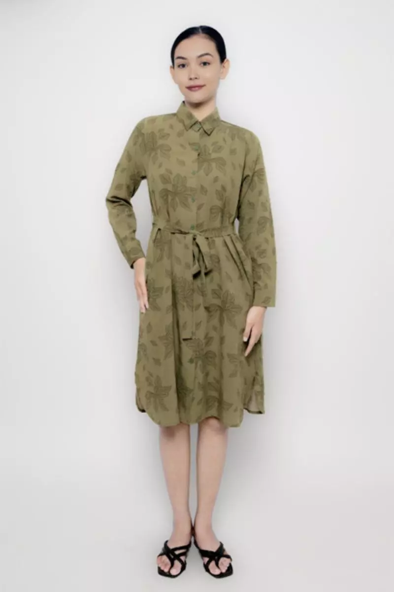 Puricia Dress Midi Wanita Tunik Auryn Light Green