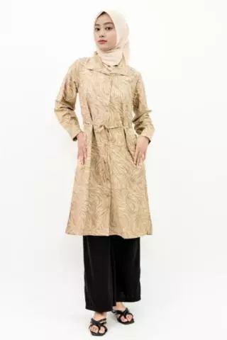 Puricia Dress Wanita Motif Dahyun Brown