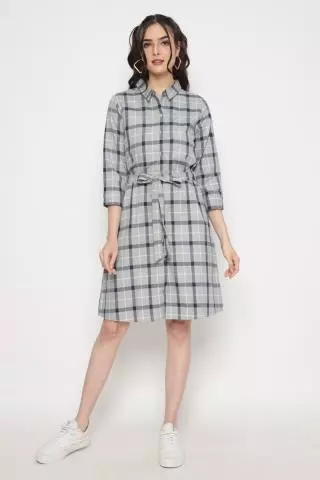 Puricia Dress Wanita Motif Freya Shadow Gray