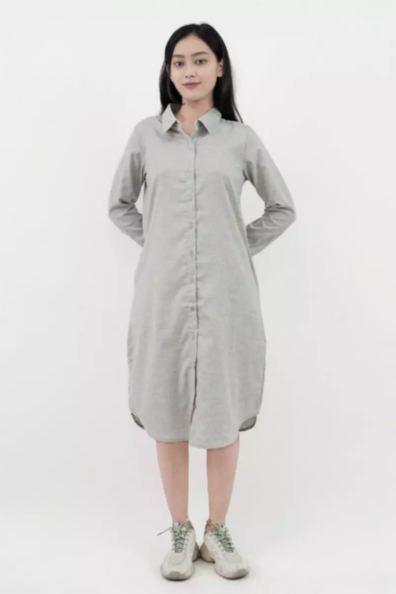 Puricia Dress Wanita Polos Hagia Grey