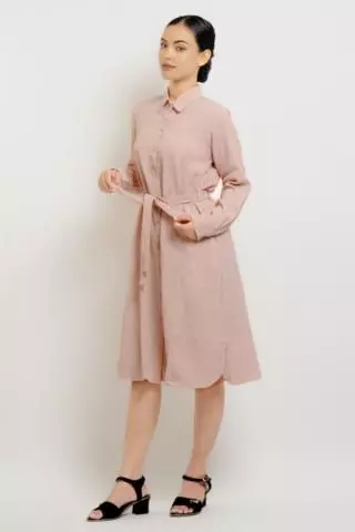 Puricia Dress Wanita Polos Ashana Pink