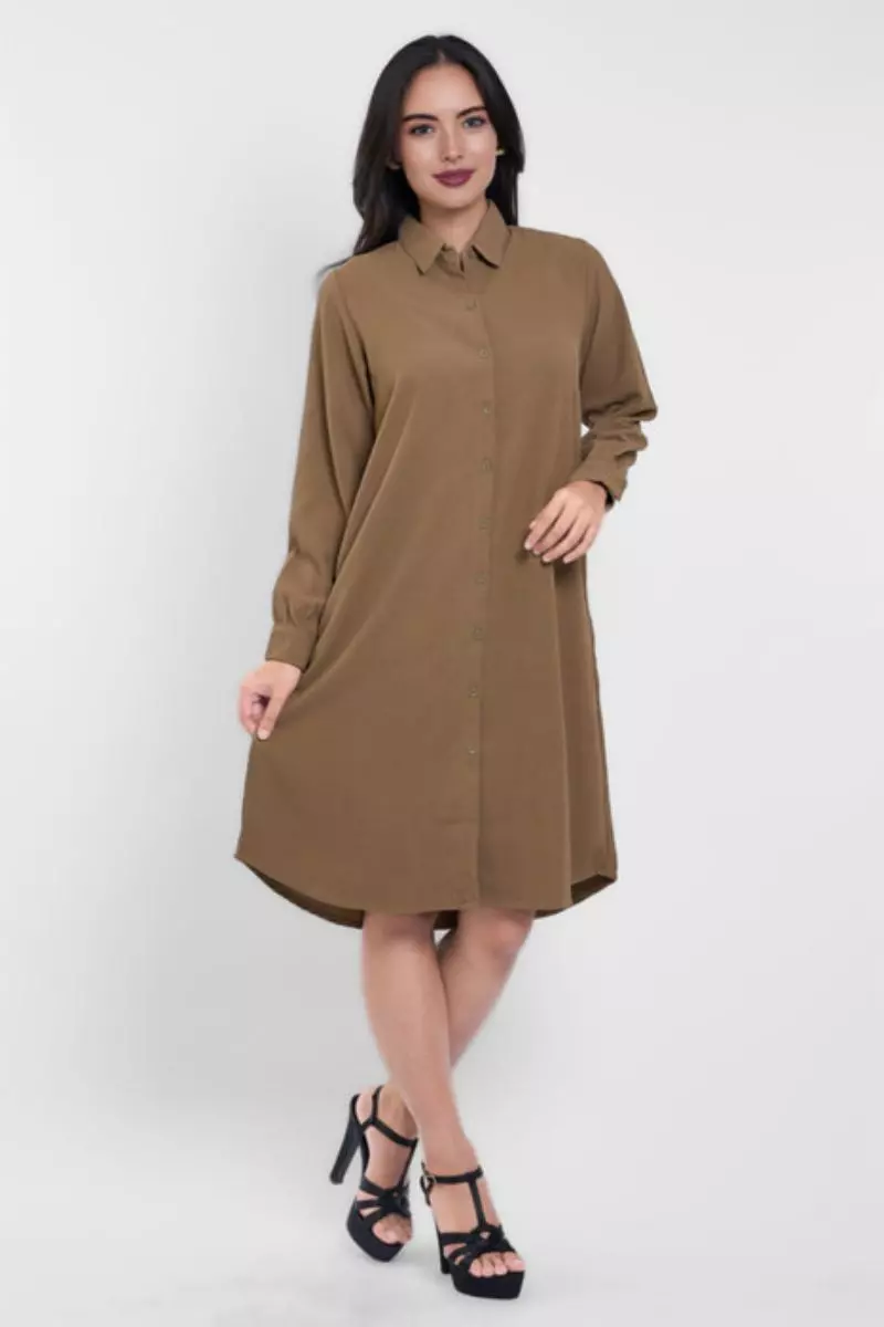 Puricia Midi Dress Davina Dress Premium Choco