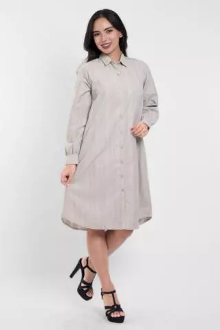 Puricia Midi Dress Erina Stripes Dress Choco