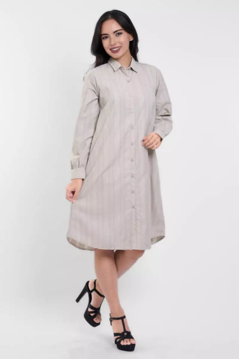 Puricia Midi Dress Erina Stripes Dress Choco