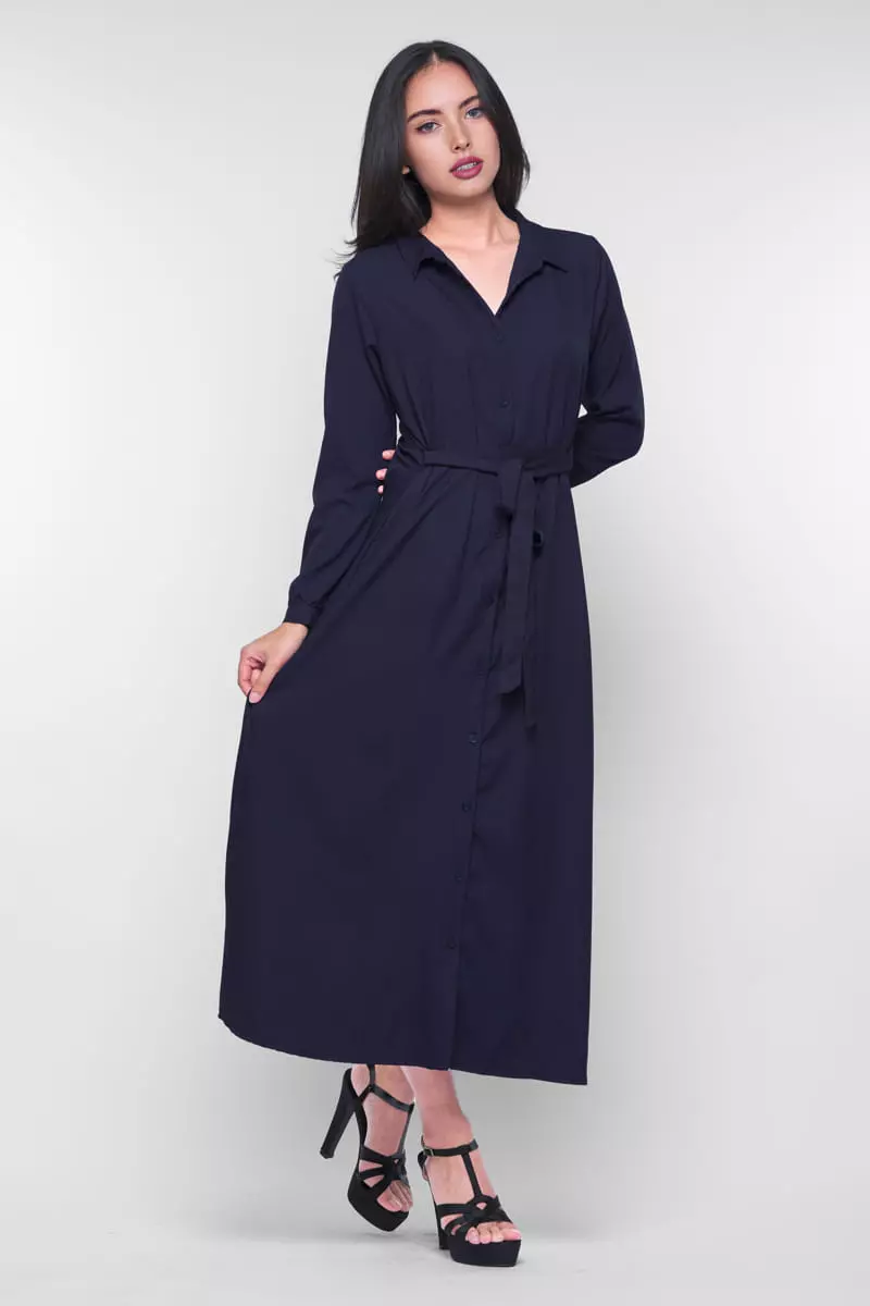 Puricia Gamis Polos Dress Ayesha Hitam Pekat