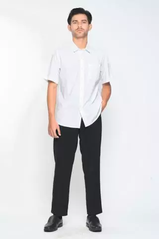 Hassenda Kemeja Pria Polos Matt Putih