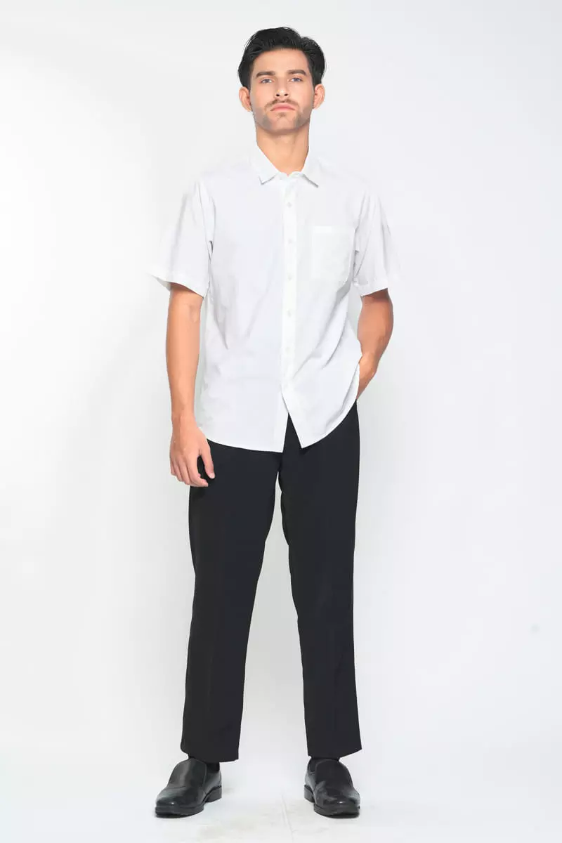 Hassenda Kemeja Pria Polos Matt Putih