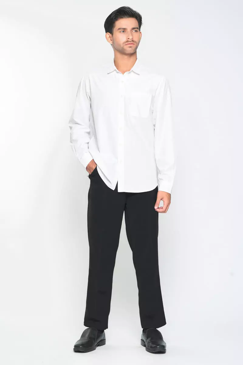 Hassenda Kemeja Pria Polos Fritz Putih