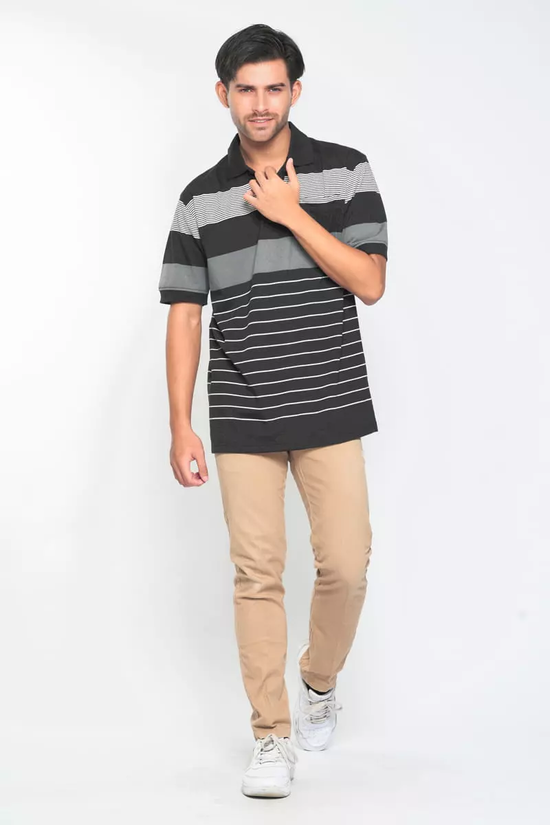 Kaos Polo Kerah Joe Hitam