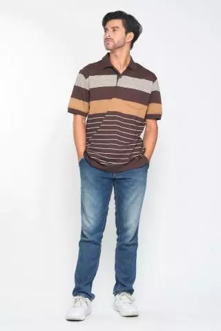 Kaos Polo Kerah Jiel Coklat